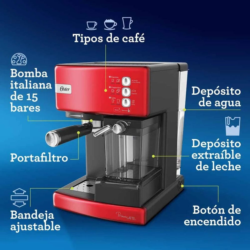 Cafetera Prima Latte Roja HOGAR OSTER 