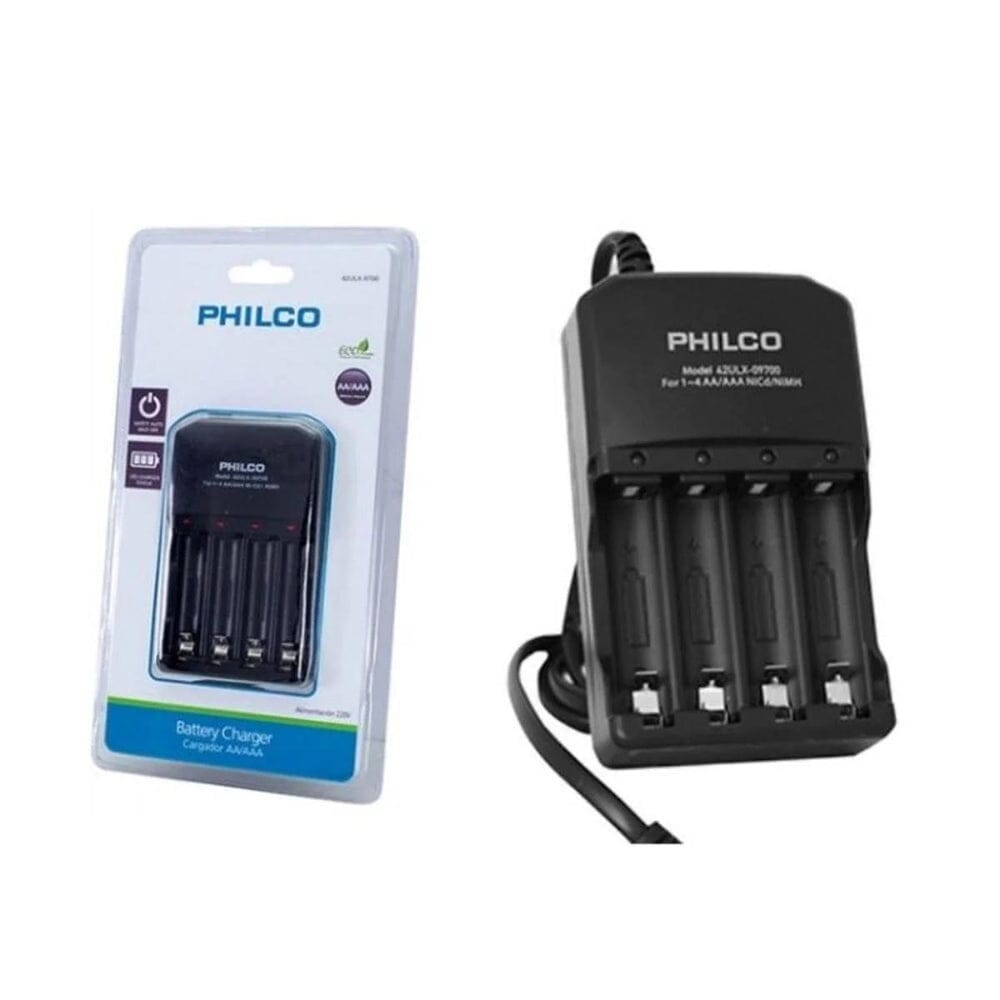 PowXS Chargeur De Piles Rechargeables 4 Baies LCD AA AAA Avec Port USB Et Type C