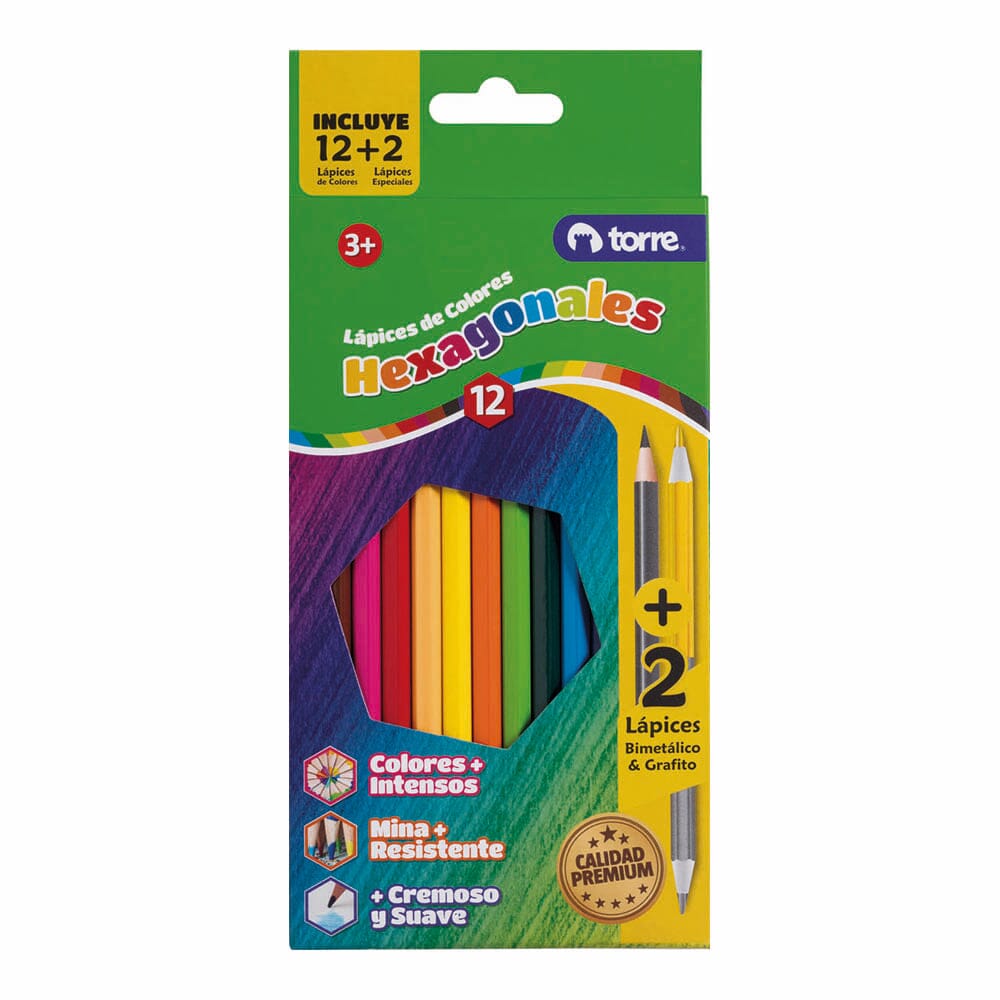 Lápices de Colores Paper Mate Set 12 Colores + 3 Grafito