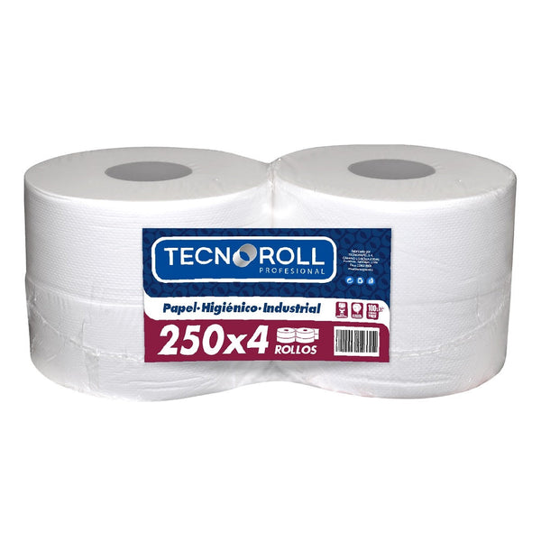 Papel Higienico Doble Hoja 250 Mt 4 Rollos Industrial TECNOROLL 