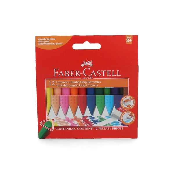 Lápices Cera Triangular Borrables 12 Un OFICINA Y LIBRERIA FABER CASTELL 