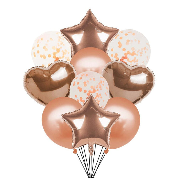 Set 10 Globos Color Rose Gold BIG PARTY 