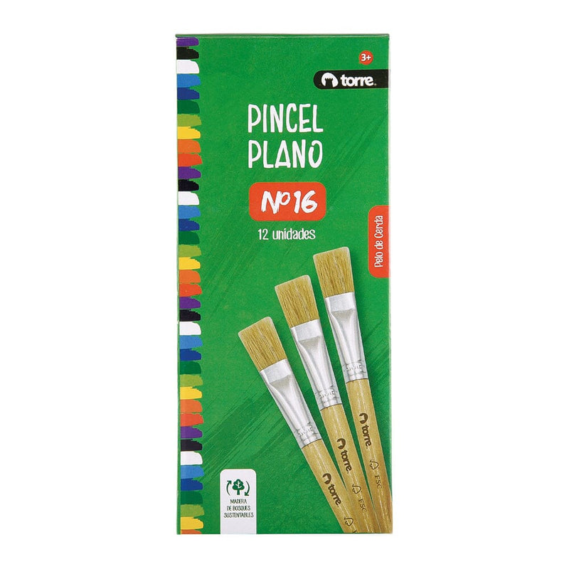 Pincel N°16 Espatulado Mango De Madera OFICINA Y LIBRERIA TORRE 