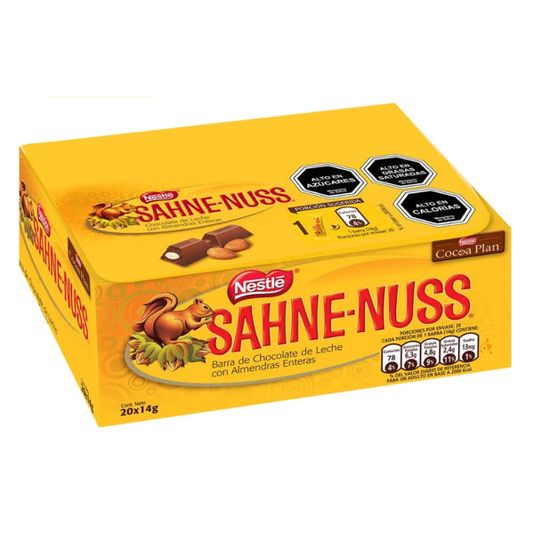 Chocolate Sahne Nuss Display 20X 14 Gr ALIMENTOS SAHNE NUSS 
