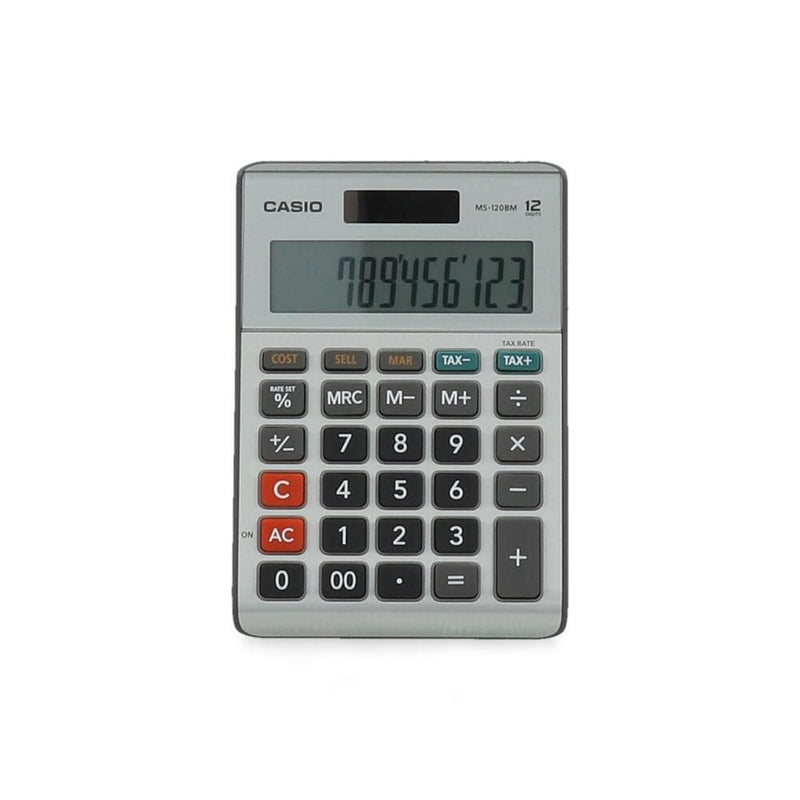 CALCULADORA ESCRITORIO 12 DIGITOS MS 120BM W DH OFICINA Y LIBRERIA CASIO 