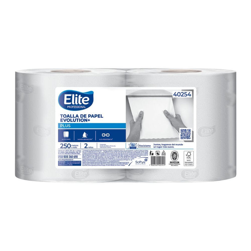 Toalla Evolution Autocorte Hoja Simple 250X2 PAPEL TISSUE ELITE PROFESSIONAL 