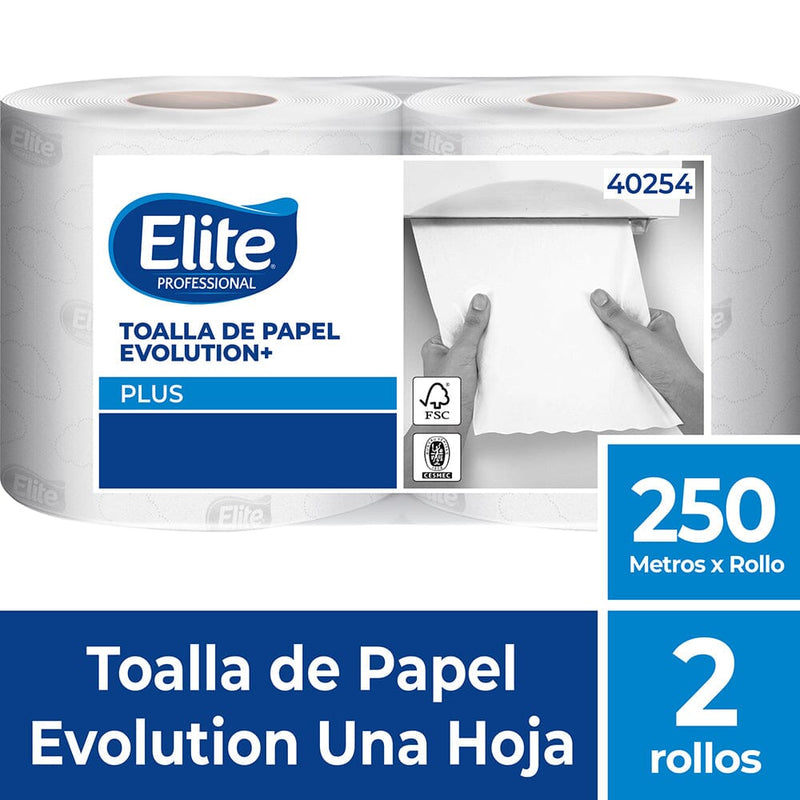 Toalla Evolution Autocorte Hoja Simple 250X2 PAPEL TISSUE ELITE PROFESSIONAL 