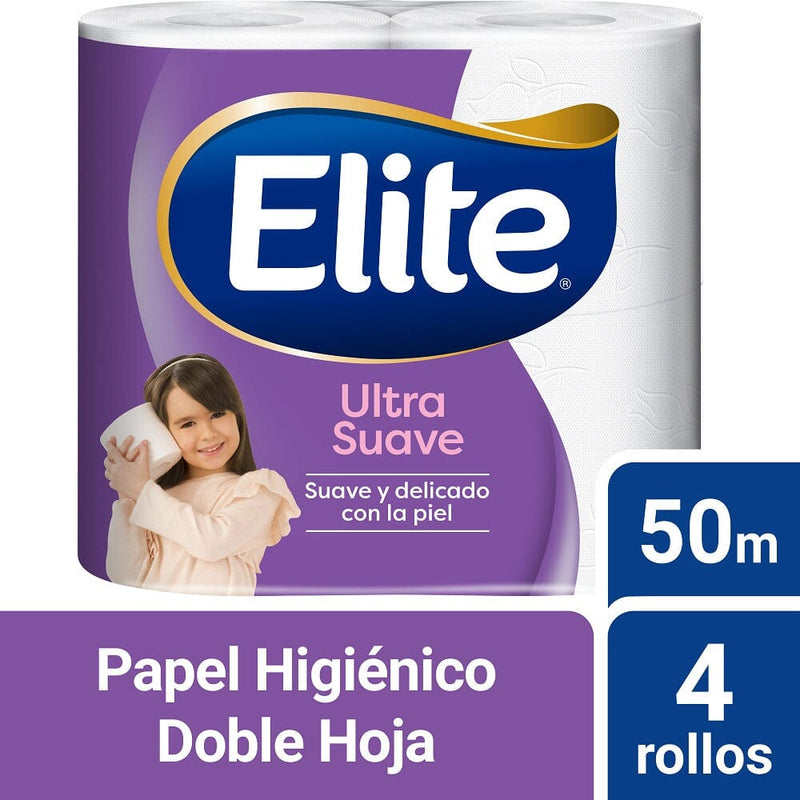 Papel Higiénico Ultra Doble Hoja 4 Rollos x 50 Mt PAPEL TISSUE ELITE 