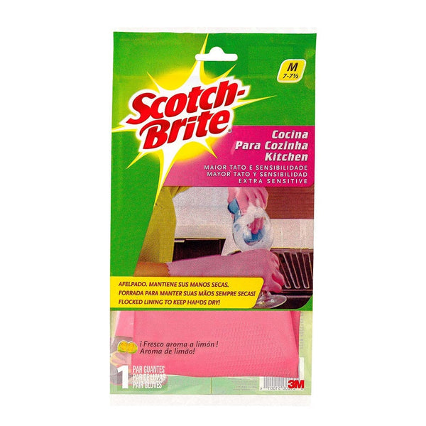 Guante Multiuso Talla M Rosado 1 Un ASEO Y LIMPIEZA SCOTCH - BRITE 