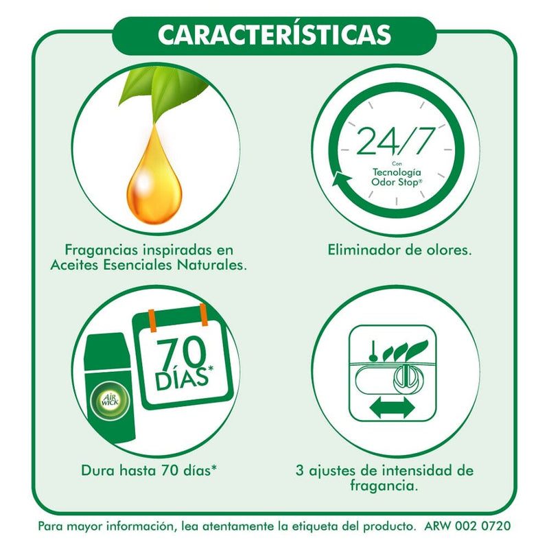 Desodorante Ambiental Repuesto Aparato Automático 2 Un 250 Ml ASEO Y LIMPIEZA AIRWICK 