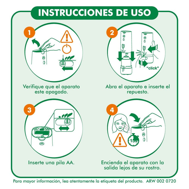 Desodorante Ambiental Repuesto Aparato Automático 2 Un 250 Ml ASEO Y LIMPIEZA AIRWICK 