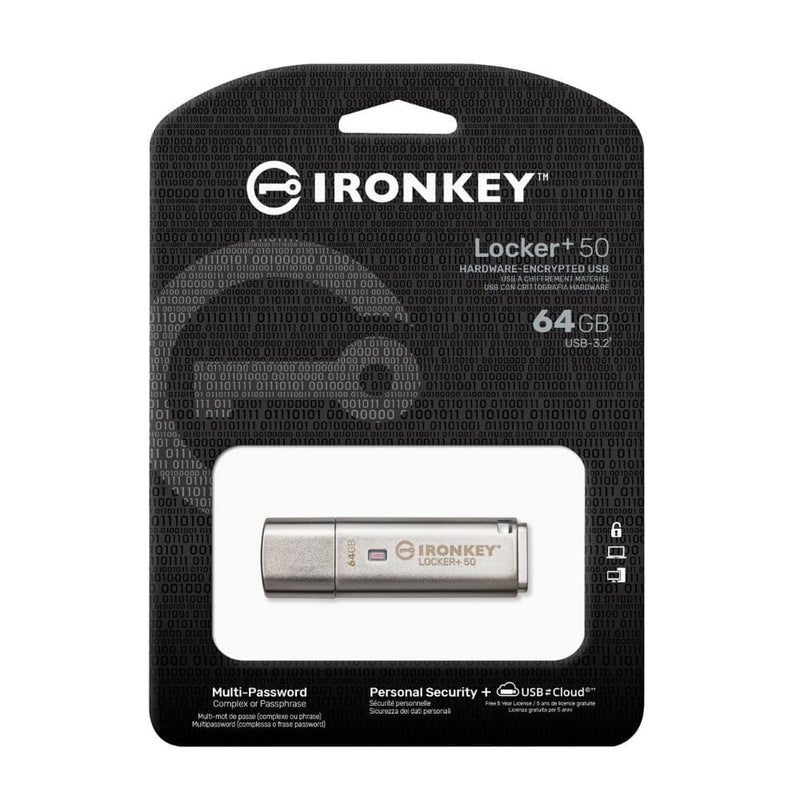 Pendrive Ironkey Locker+50 64Gb TECNOLOGÍA KINGSTON 