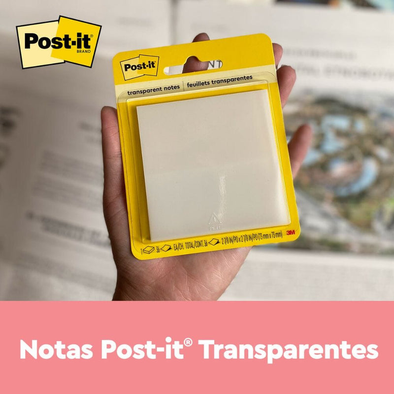 Nota Adhesiva 73 X 73 mm 36 Hojas Transparente OFICINA Y LIBRERIA POST IT 