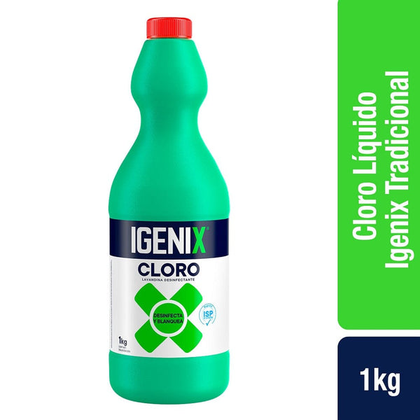 Cloro Líquido 2.6% Concentrado 1Kg ASEO Y LIMPIEZA IGENIX 
