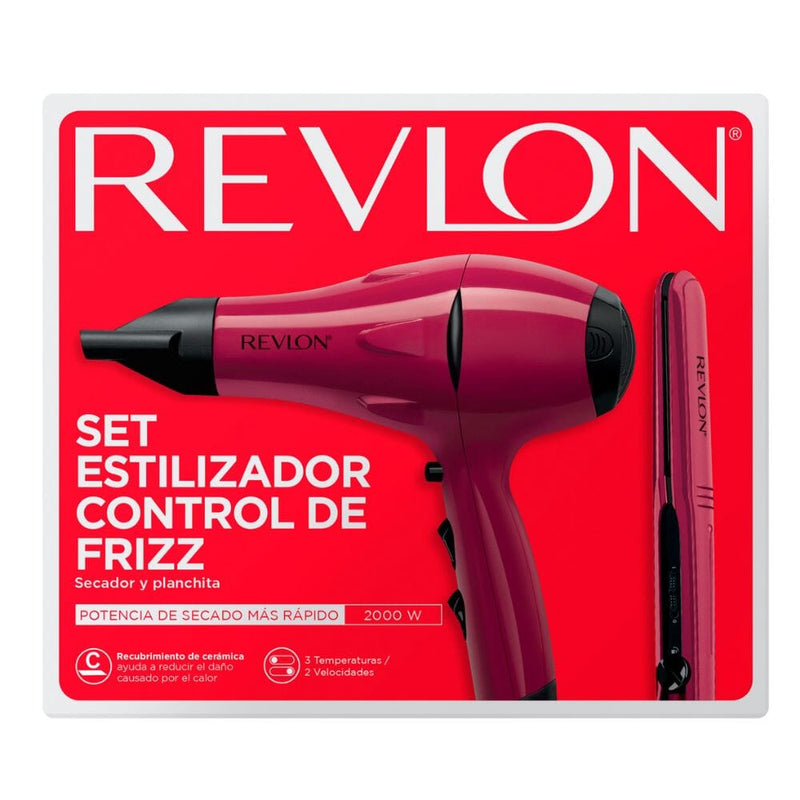 Set Secador Plancha Control Frizz HOGAR REVLON 