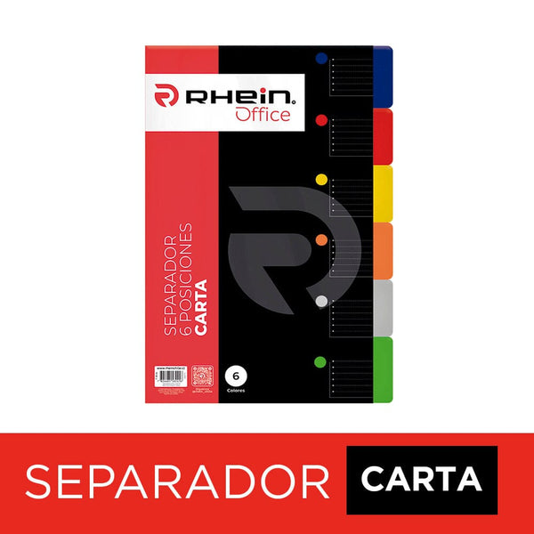 Separador Carta 6 Posiciones Vinil OFICINA Y LIBRERIA RHEIN 