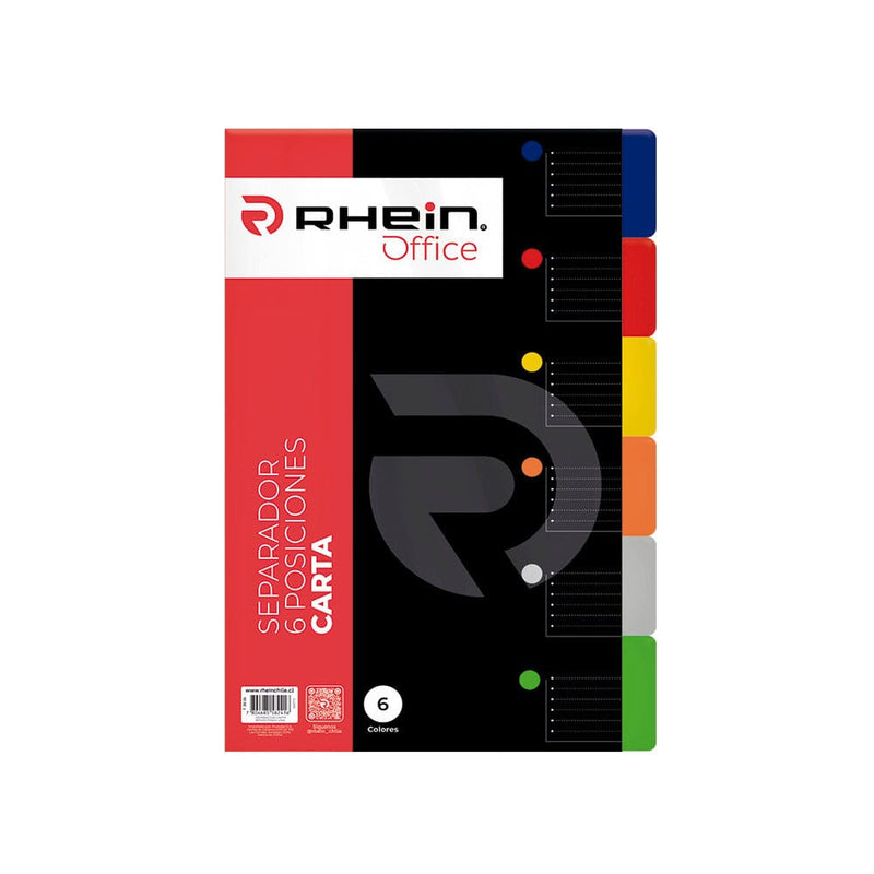 Separador Carta 6 Posiciones Vinil OFICINA Y LIBRERIA RHEIN 
