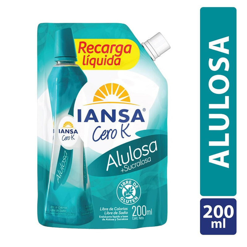 Endulzante Alulosa Sucralosa Recarga 200 Ml ALIMENTOS IANSA CERO K 