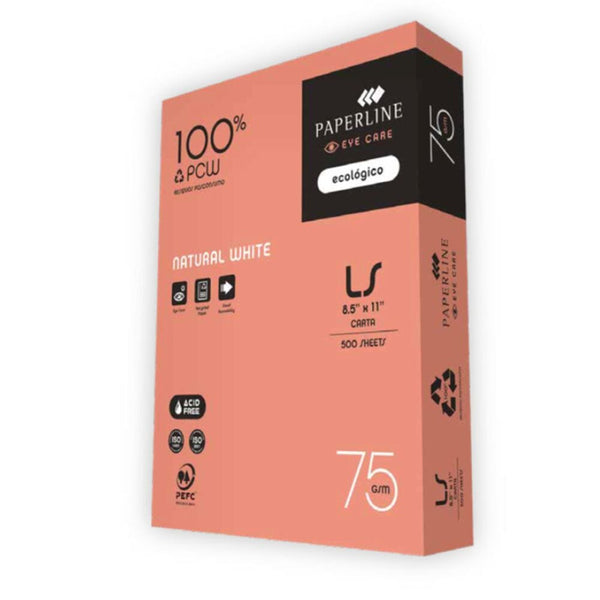 Papel Fotocopia Carta Ecológico 75 Gr 500 Hojas OFICINA Y LIBRERIA PAPERLINE 