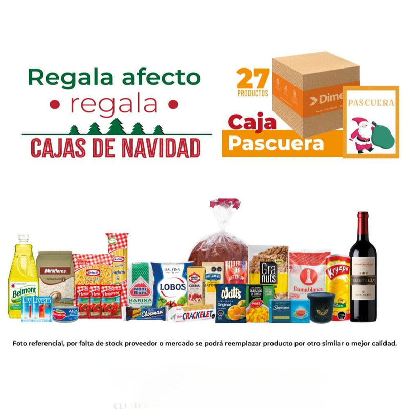 Caja Navidad 2024 Pascuera (Naranja) ALIMENTOS DIMERC 