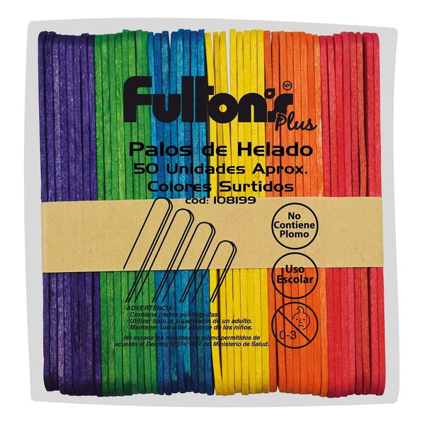 Palos De Helado Colores 50 Un OFICINA Y LIBRERIA FULTONS 