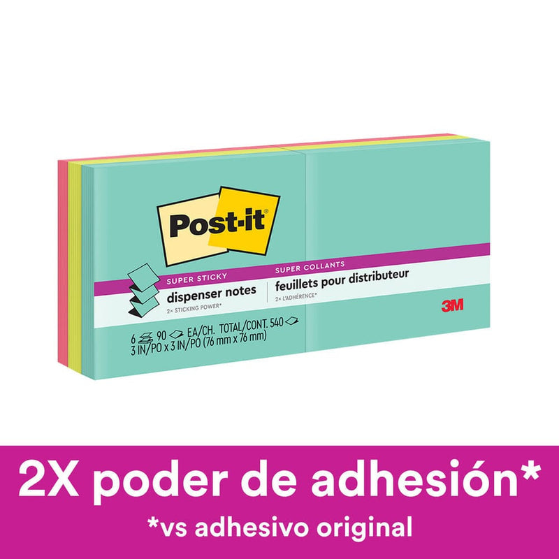 Nota Adhesiva 6 Un X 100 Hojas 7.6 X 7.6 Cm Pop-Up Surtido Pastel R330 OFICINA Y LIBRERIA 3M 