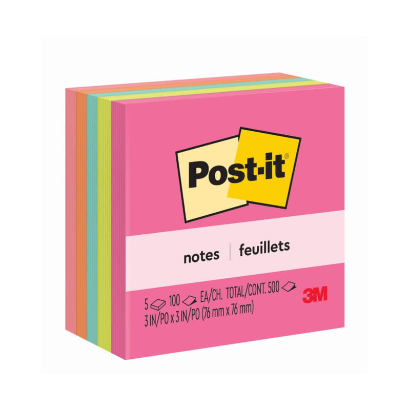 Nota Adhesiva 5 Un X 100 Hojas 7.6 X 7.6 Cm Surtido Neon 654 5 Pk OFICINA Y LIBRERIA 3M 