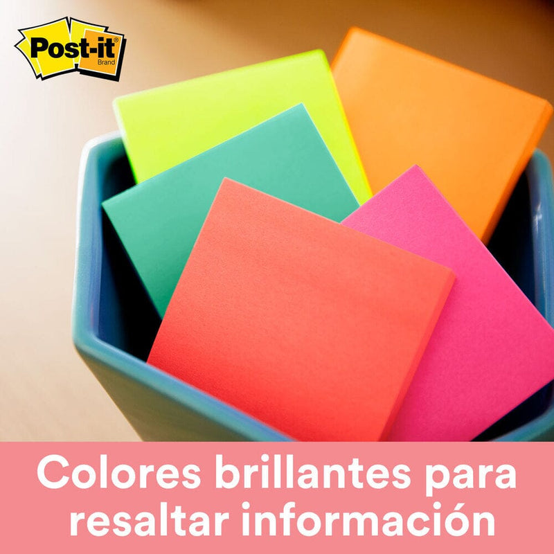 Nota Adhesiva 5 Un X 100 Hojas 7.6 X 7.6 Cm Surtido Neon 654 5 Pk OFICINA Y LIBRERIA 3M 