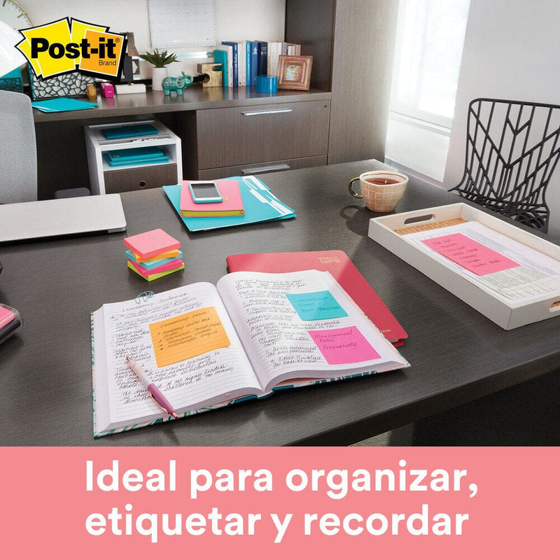 Nota Adhesiva 5 Un X 100 Hojas 7.6 X 7.6 Cm Surtido Neon 654 5 Pk OFICINA Y LIBRERIA 3M 