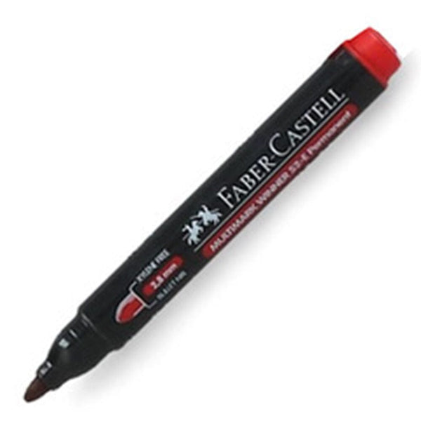 Marcador Permanente Desechable Punta Redonda Rojo N52 OFICINA Y LIBRERIA FABER CASTELL 