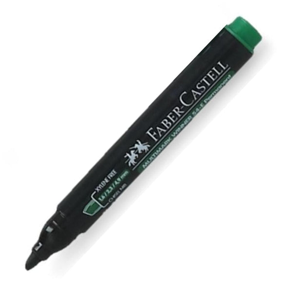 Marcador Permanente Punta Biselada 54 Color Verde Desechable OFICINA Y LIBRERIA FABER CASTELL 