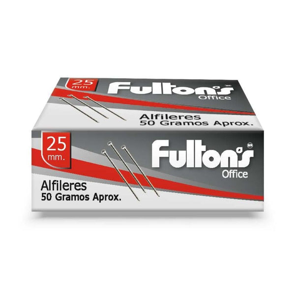 Alfiler Metálico Plateado 25 Mm 50 Gr OFICINA Y LIBRERIA FULTONS 