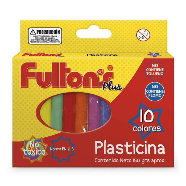 Plasticina Redonda 10 Colores OFICINA Y LIBRERIA FULTONS 