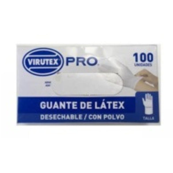 Guante Desechable Látex Con Polvo Talla L 100 Un CUIDADO PERSONAL VIRUTEX 