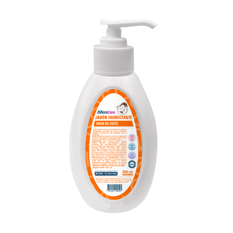 JABON LIQUIDO HUMECTANTE COCO 340 ML DIFEM CARE 