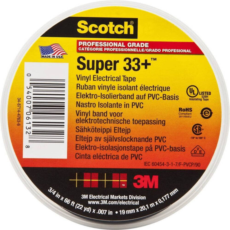 Cinta Aislante Electrica 19 Mm 20 Mt Scotch Super 33 OFICINA Y LIBRERIA SCOTCH 