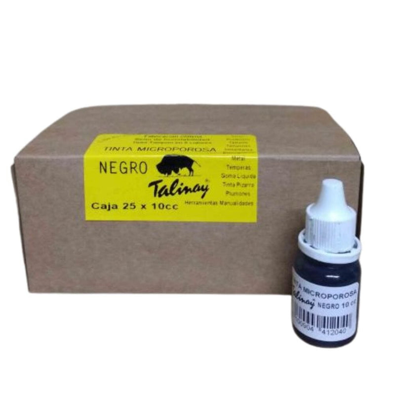 Tinta Timbre Microporosa Negro 10 cc OFICINA Y LIBRERIA TALINAY 