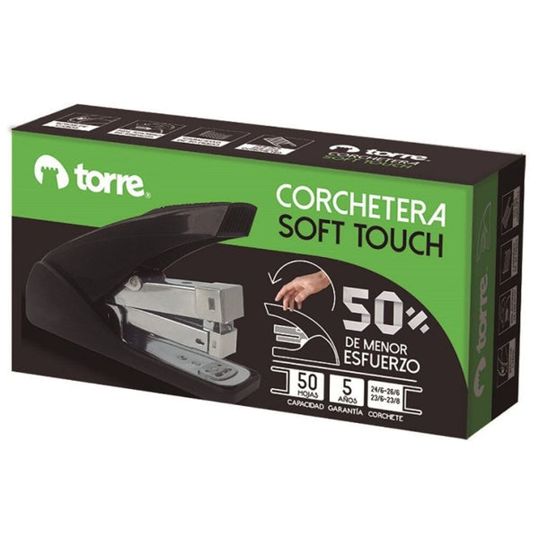 Corchetera Soft Touch 50 Hojas 26/6 Negro OFICINA Y LIBRERIA TORRE 