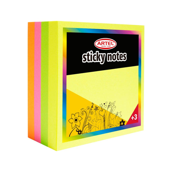 Nota Adhesiva Cubo 4 Colores Surtidos Neón 320 Hojas OFICINA Y LIBRERIA ARTEL 