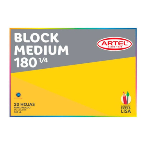 Block Medium 180 1/4 20 Hojas OFICINA Y LIBRERIA ARTEL 