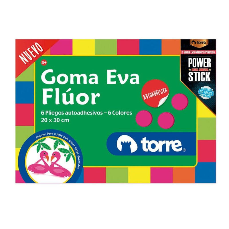 Carpeta Con Goma Eva Fluor Con Sticker OFICINA Y LIBRERIA TORRE 