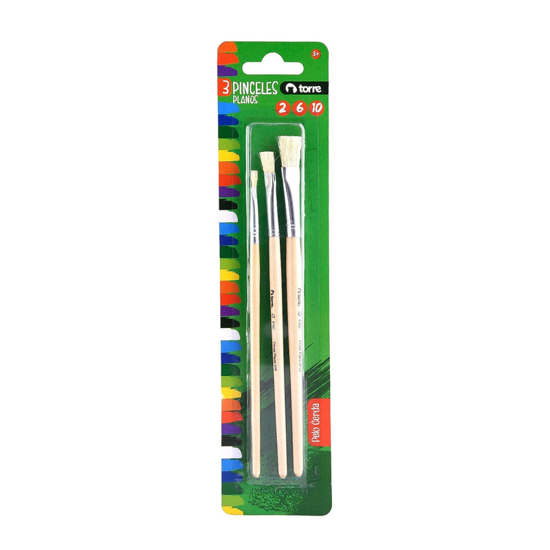 Set Pinceles Planos N° 2-6-10 OFICINA Y LIBRERIA TORRE 