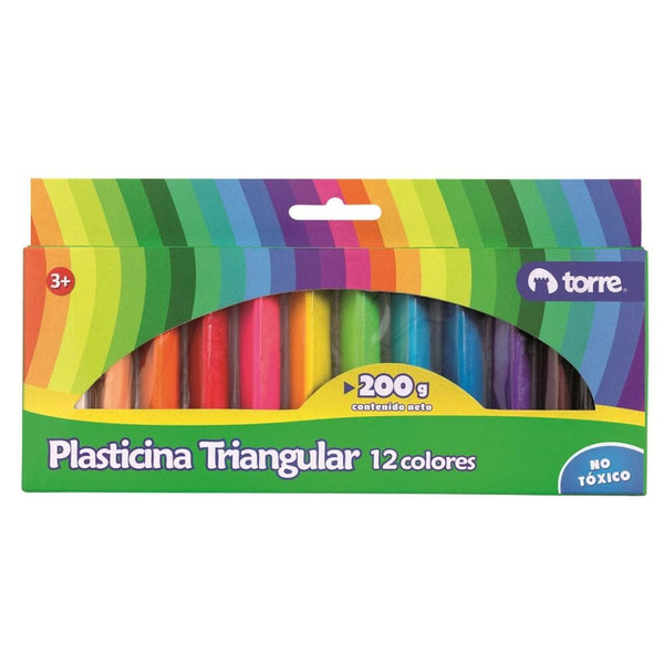Plasticina Triangular 12 Colores OFICINA Y LIBRERIA TORRE 