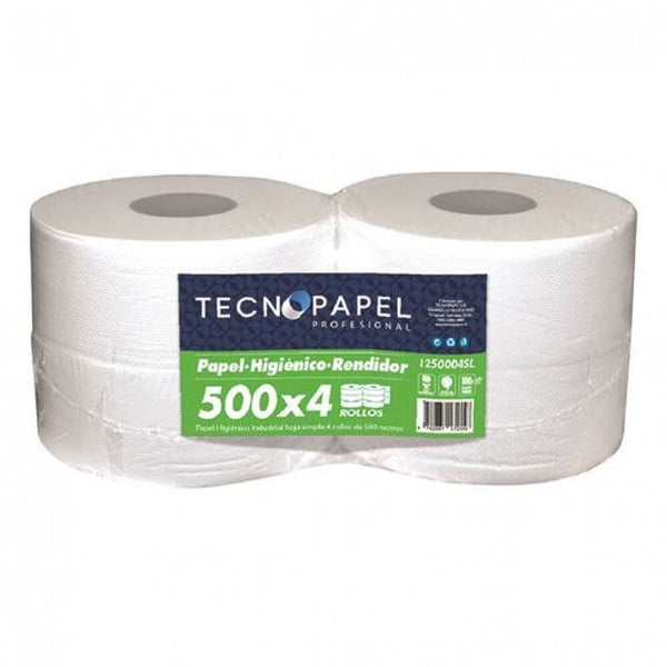Papel Higiénico Jumbo Hoja Simple 4 Rollos X 500 Mt PAPEL TISSUE TECNOPAPEL 