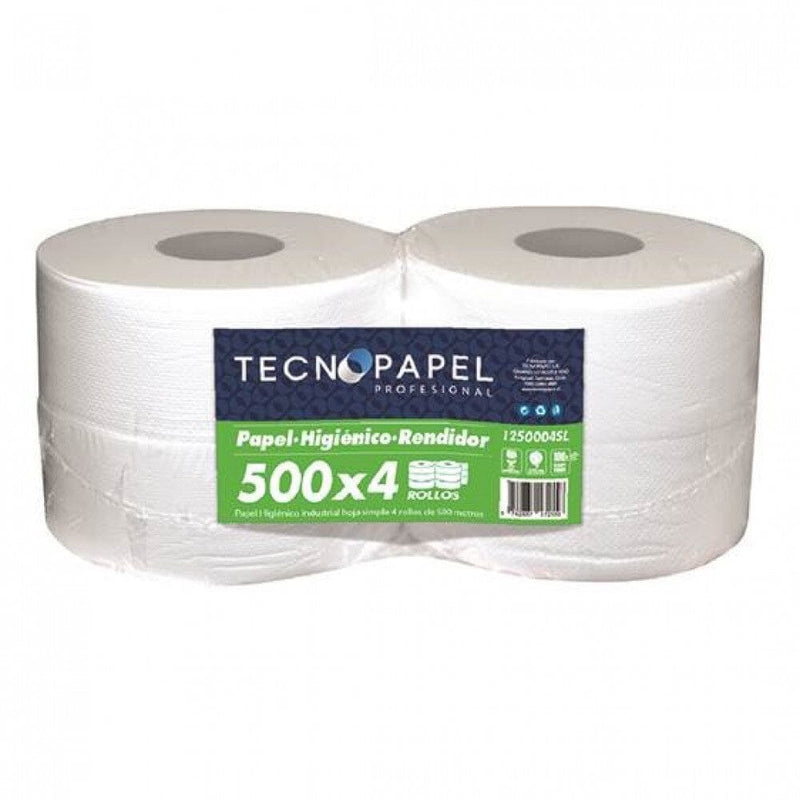 Papel Higiénico Jumbo Hoja Simple 4 Rollos X 500 Mt PAPEL TISSUE TECNOPAPEL 