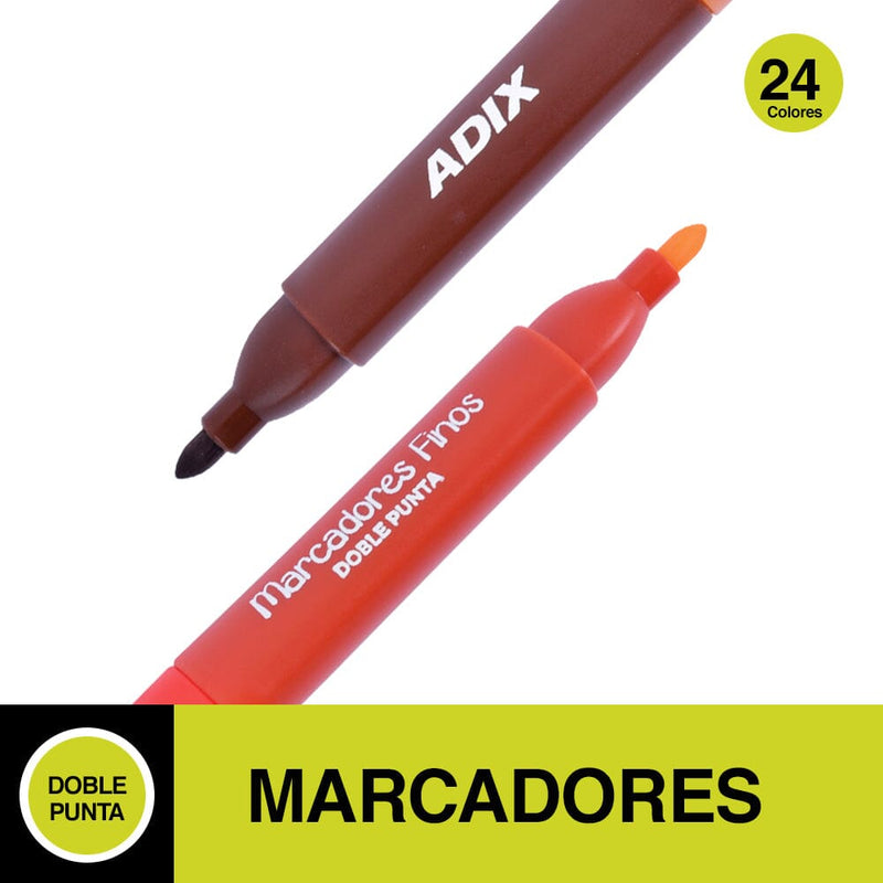 Marcador Permanente Fino Doble Punta 24 Un OFICINA Y LIBRERIA ADIX 