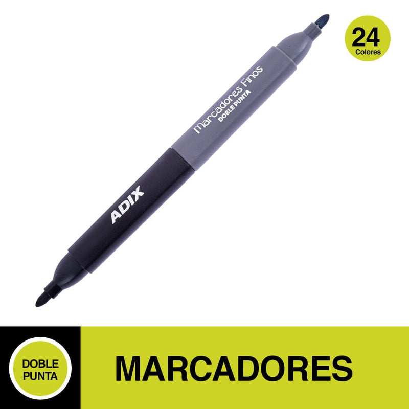 Marcador Permanente Fino Doble Punta 24 Un OFICINA Y LIBRERIA ADIX 