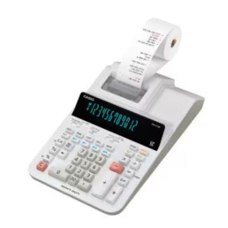 Calculadora Contable 12 Digitos Dr 210R Blanca Con Cable CASIO 