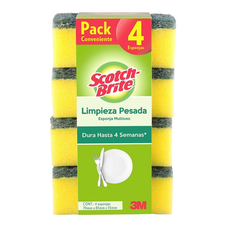 Esponja Acanalada Multiuso 4 Unidades ASEO Y LIMPIEZA SCOTCH-BRITE 