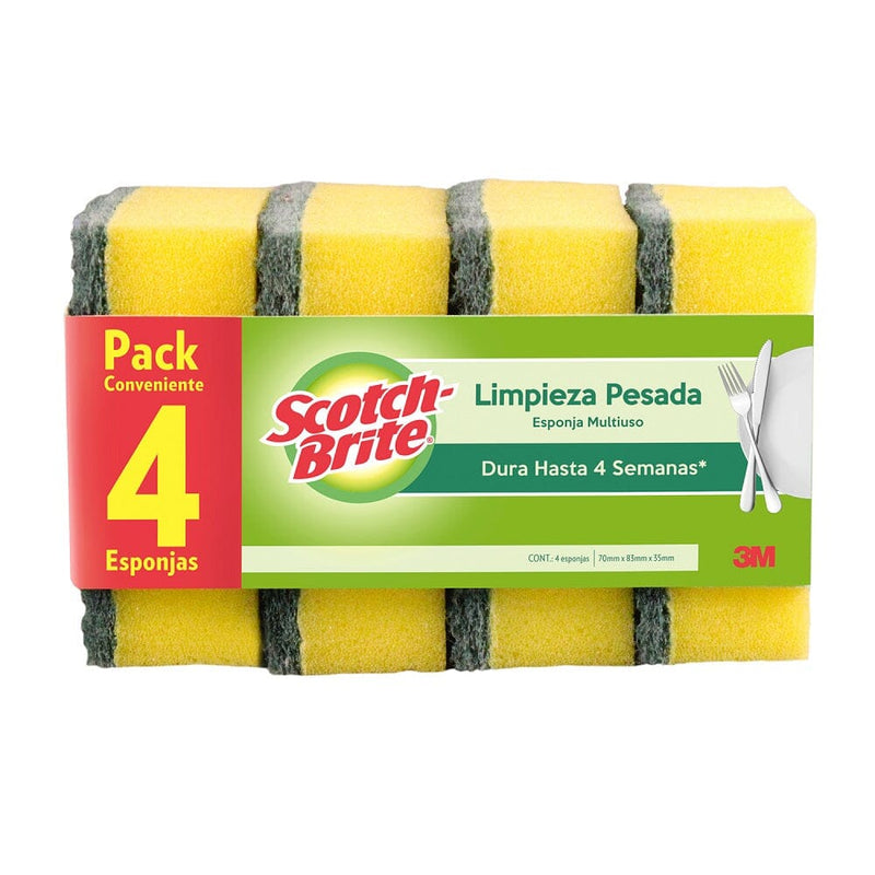 Esponja Acanalada Multiuso 4 Unidades ASEO Y LIMPIEZA SCOTCH-BRITE 